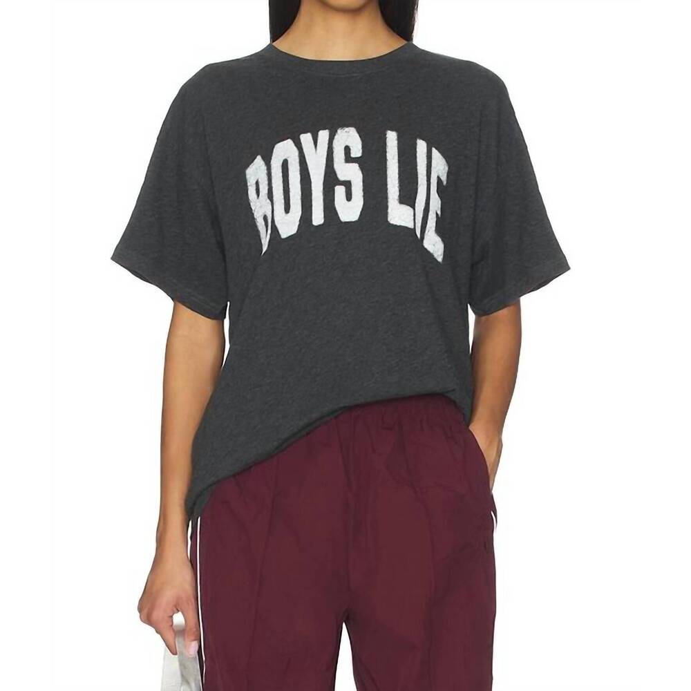 NEW BOYS LIE majoring in moving on slub boyfriend tee in dark grey